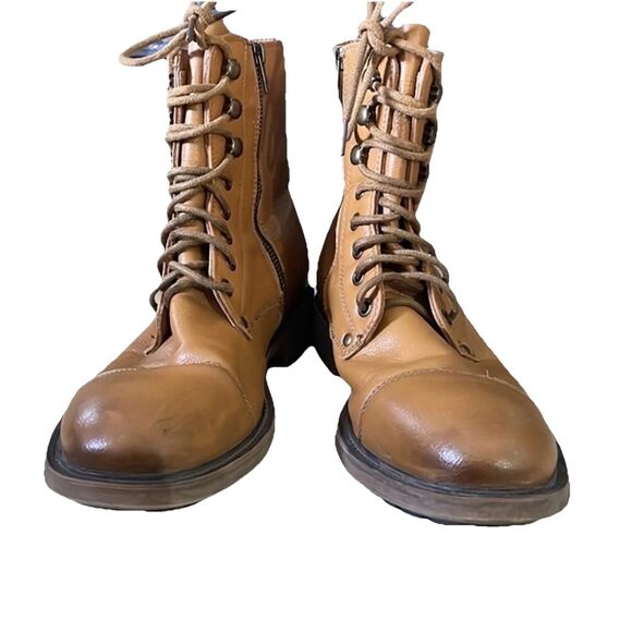 Vintage J75 Jump Cylinder Men\'s Leather Lace Up Motorcycle Boots Size 8 main image 9